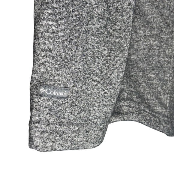 Columbia Women's Gray Heathered Fleece Hoodie Jacket Full Zip Quilted Size Small - Picture 2 of 5